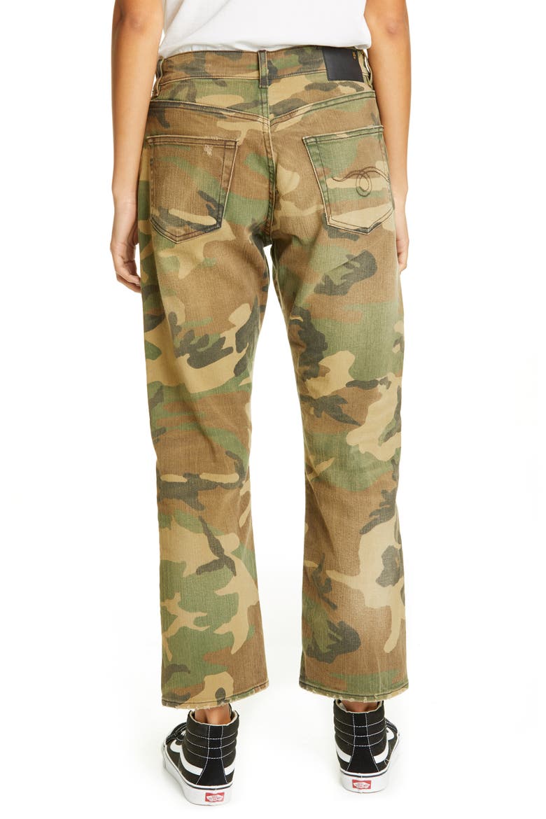 Camo Print Boyfriend Jeans, Alternate, color, BEIGE CAMO