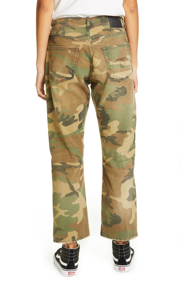R13 Camo Print Boyfriend Jeans, Alternate, color, 