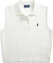 Polo Ralph Lauren Sleeveless Cotton Blend Piqué Polo Sweater