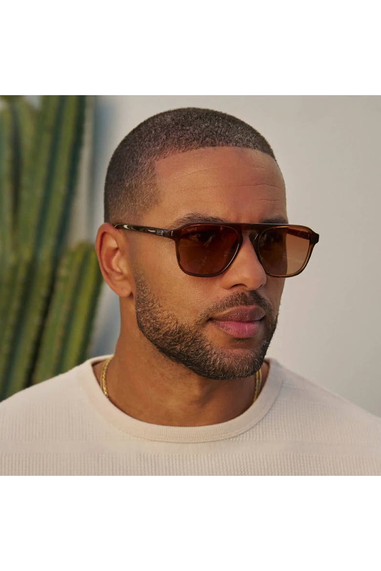 Emerson - 53mm Aviator Polarized Sunglasses, Alternate, color, Terracotta Brown