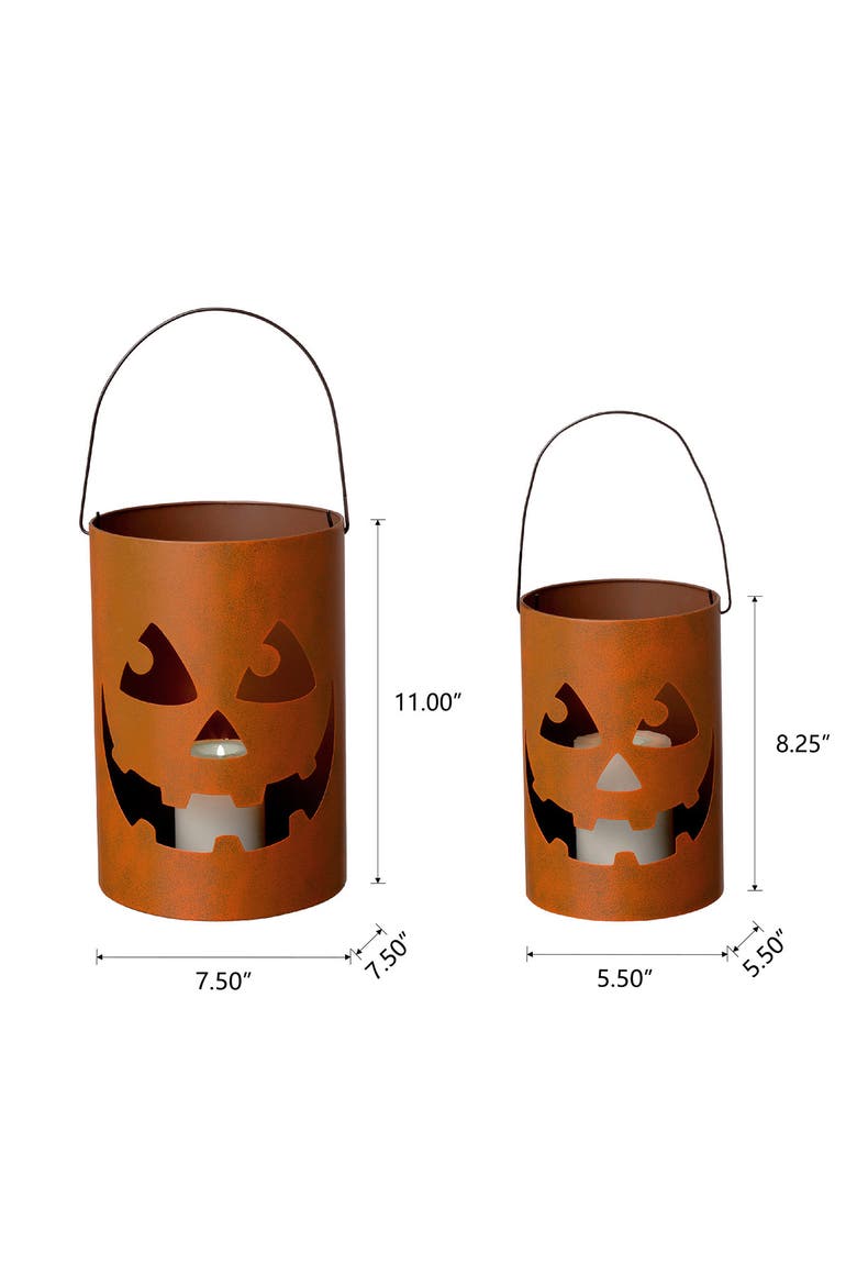 Set of 2 Halloween Jack O Lantern Bucket, Alternate, color, Orange