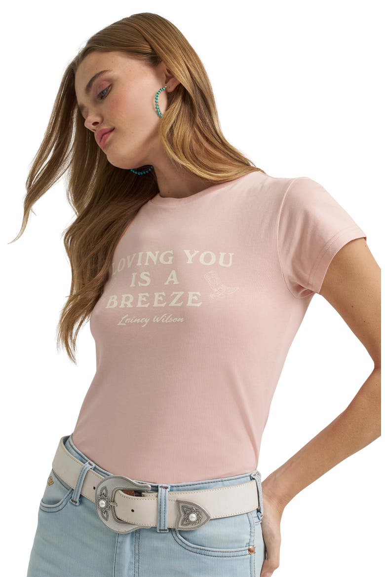 x Lainey Wilson Shrunken Graphic T-Shirt, Alternate, color, PINK