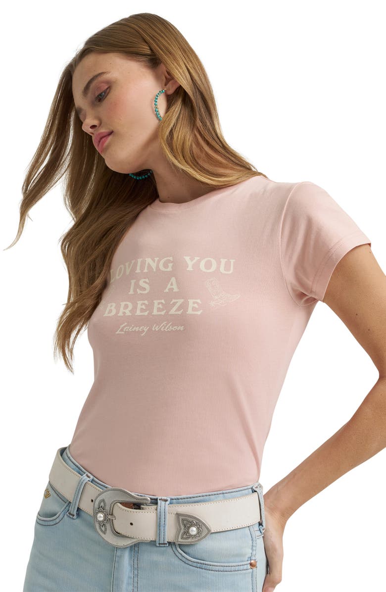 Wrangler x Lainey Wilson Shrunken Graphic T-Shirt, Alternate, color, Pink