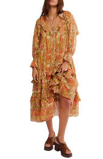 Free People Garden Wonders Long Sleeve Cotton Maxi Dress