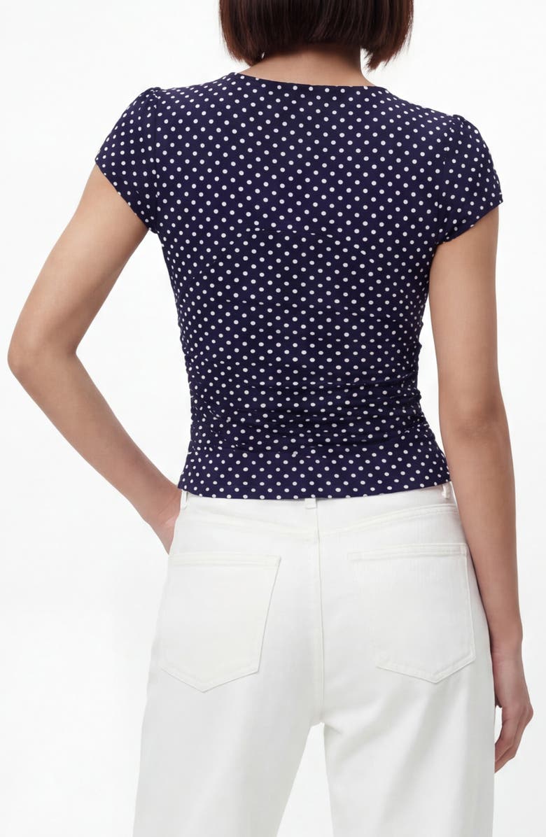 BY DESIGN Hazel Buttoned Top, Alternate, color, Navy/ White Dot