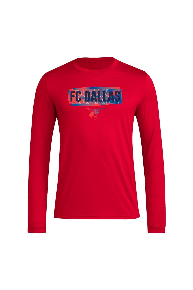 Men's adidas Red FC Dallas Local Pop AEROREADY Long Sleeve T-Shirt, Alternate, color, Red