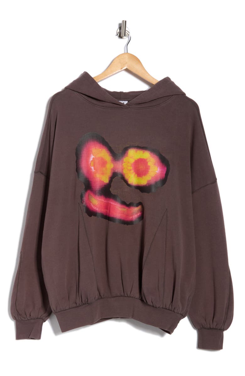 Desigual Collina Strada Oversize Hoodie, Alternate, color, Anthracite Gray