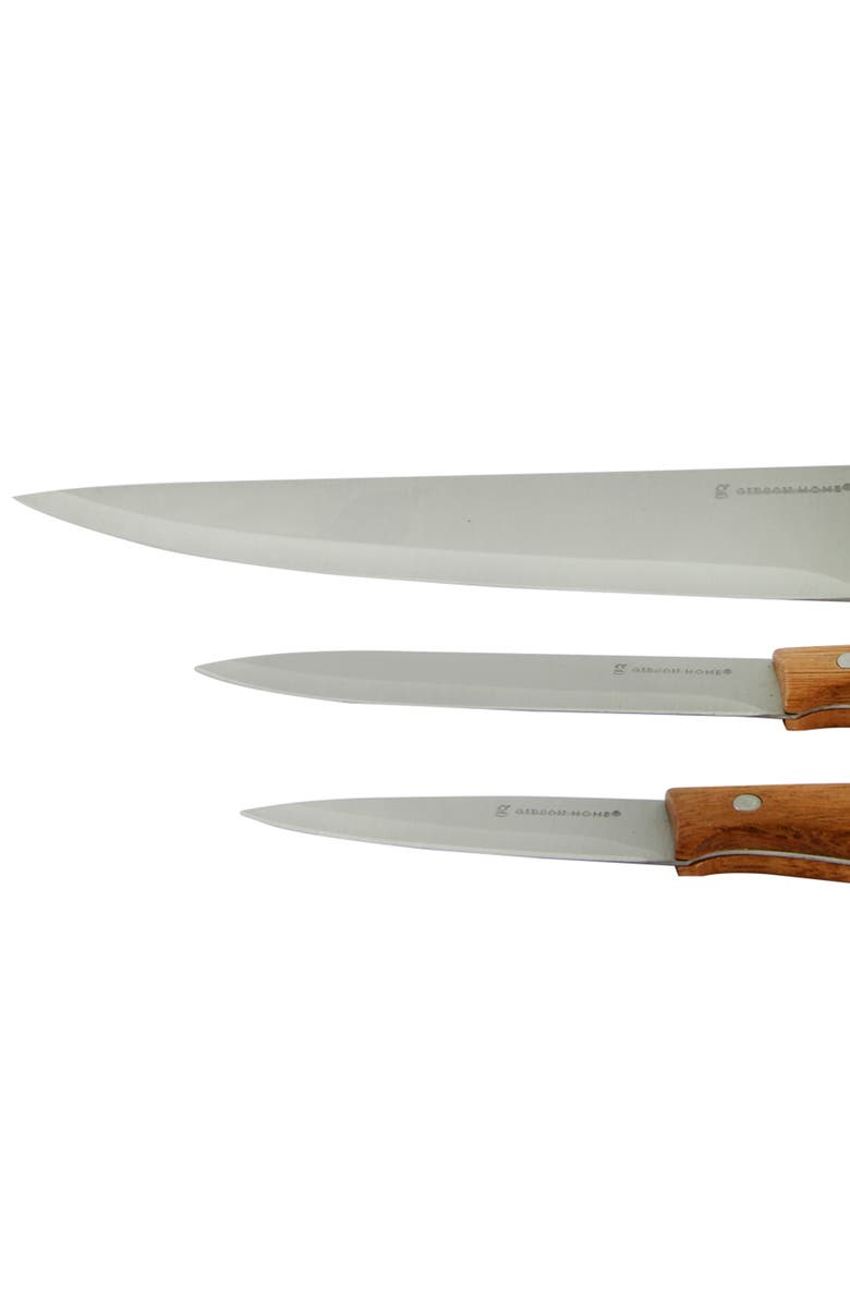 Gibson Home Seward 3 Piece Stainless Steel Cutlery Set with Wood Handles, Alternate, color, Wood