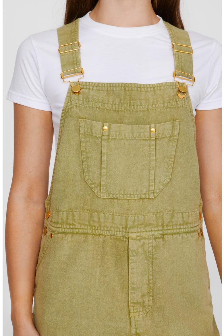 Denim Overall Maxi Dress, Alternate, color, KHAKI