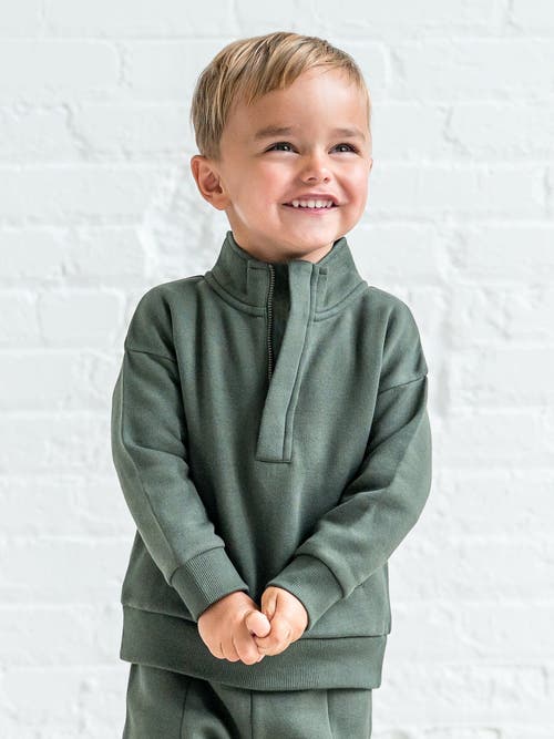 Kendi Eunan Fleece Half Zip Pullover Sweatshirt In Green