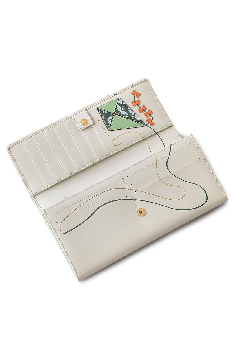Radley Kite Large Leather Flapover Wallet, Alternate, color, Chalk