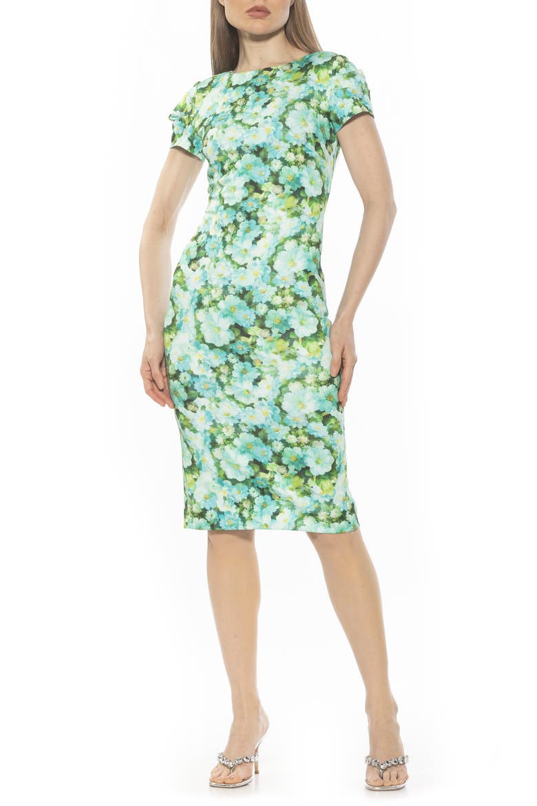 Crysta Stretch Sheath Dress, Main, color, PAINTERLY FLORAL