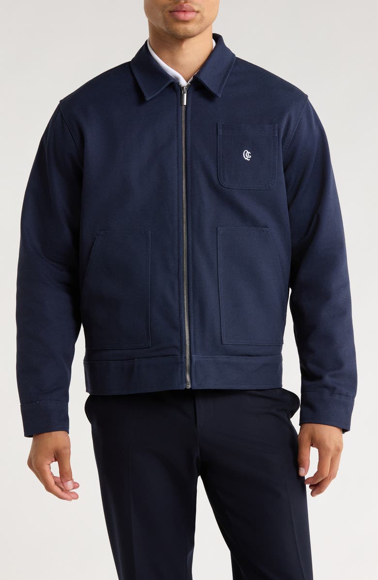 Quiet Golf Maintenance Cotton Canvas Jacket, Alternate, color, Navy