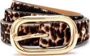 Kate Spade New York molten buckle genuine calf hair belt