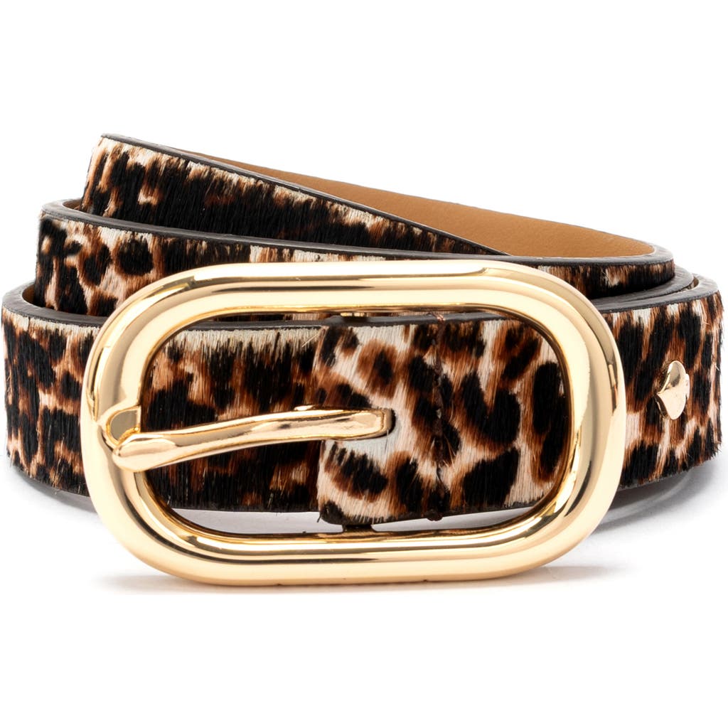 Kate Spade New York Molten Buckle Genuine Calf Hair Belt In Brown