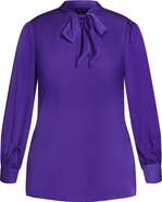 City Chic Chana Charmeuse Bow Blouse
