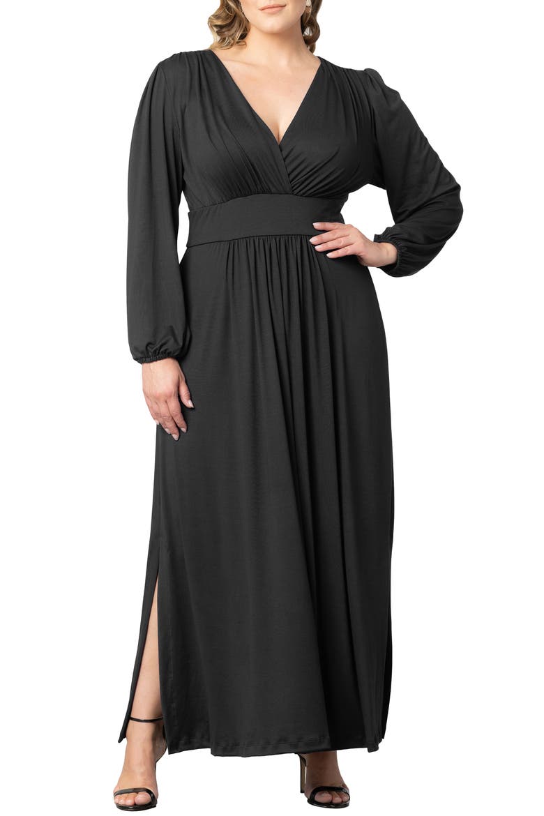 Kelsey Long Sleeve Maxi Dress, Main, color, BLACK NOIR