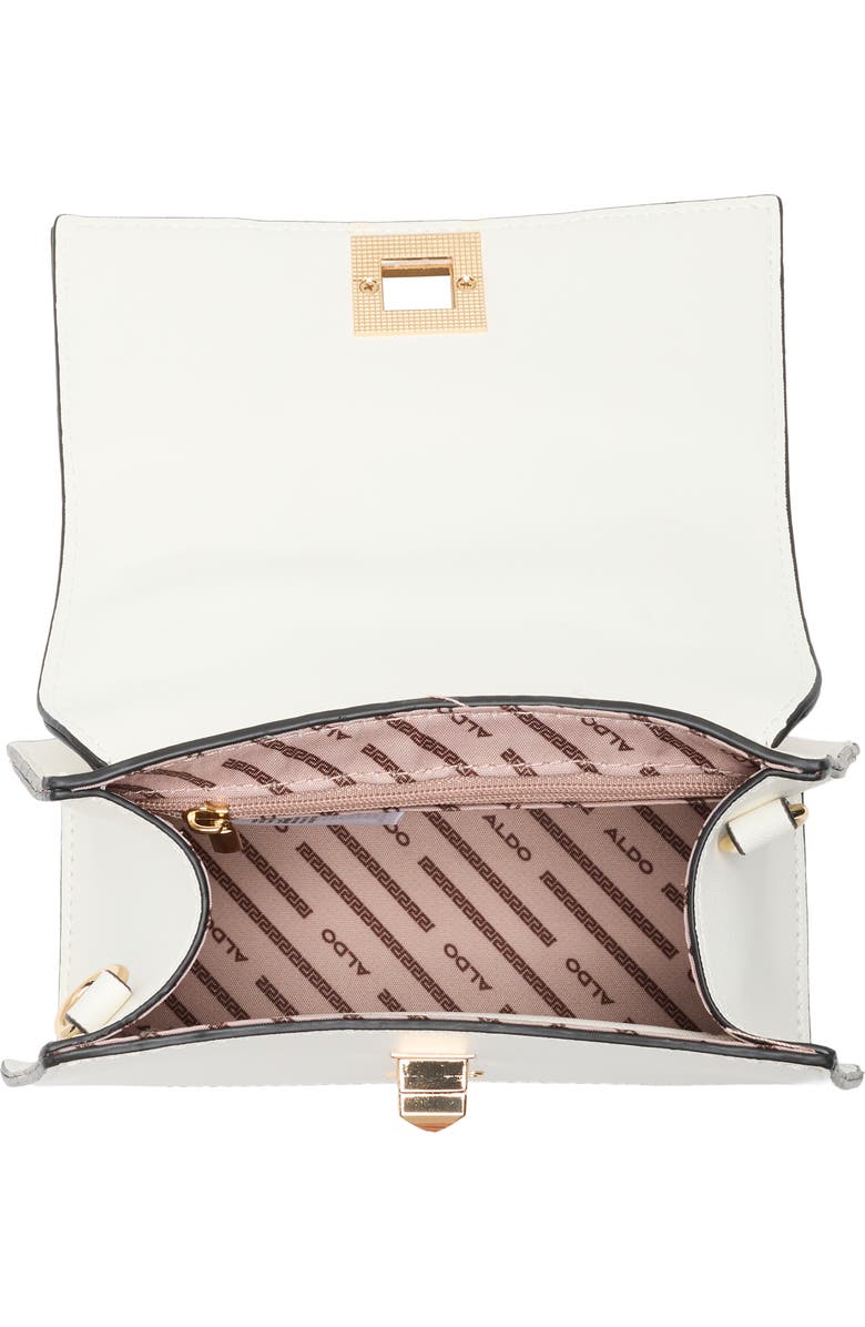 ALDO Lefteye Denim Top Handle Bag, Alternate, color, White