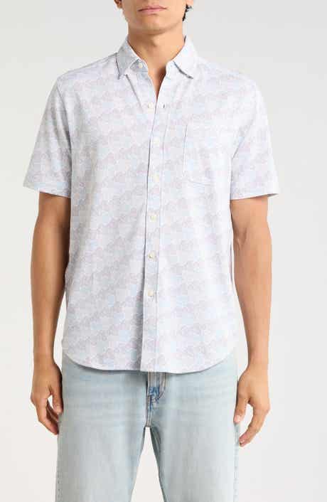 Tommy Bahama Honeycomb Geo Print Short Sleeve Button-Up Shirt