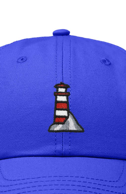 Shop Dalix Lighthouse Embroidered Dad Hat In Royal Blue