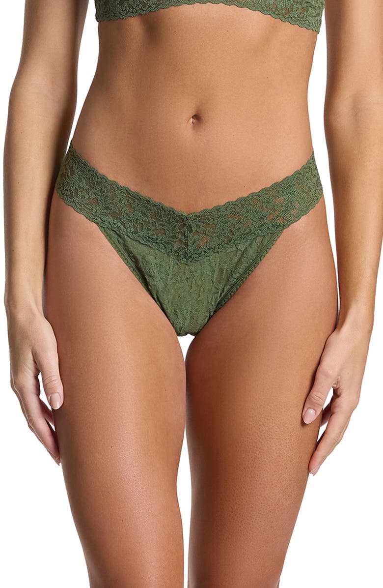 Hanky Panky Original Rise Thong, Main, color, Herb Green