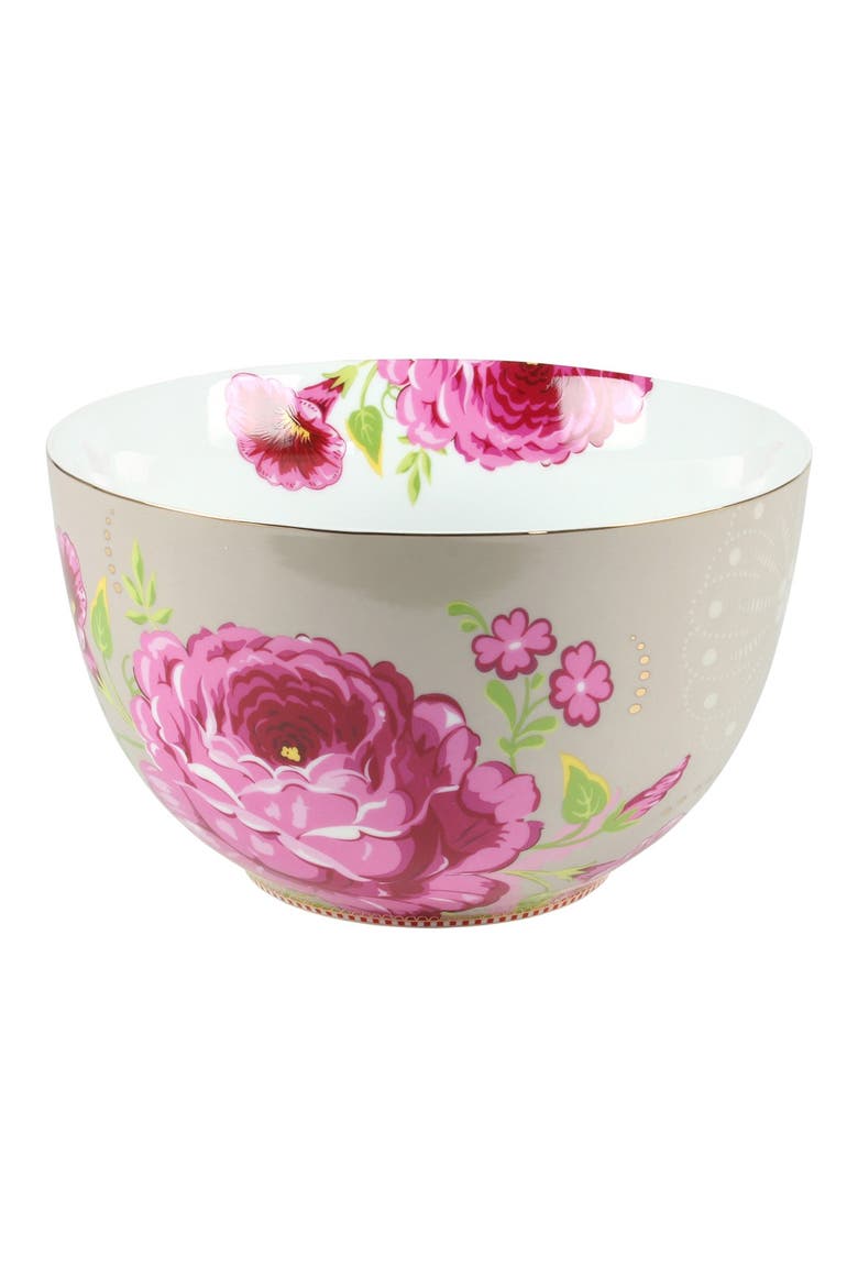 Large Porcelain Serving Bowl, Main, color, KHAKI