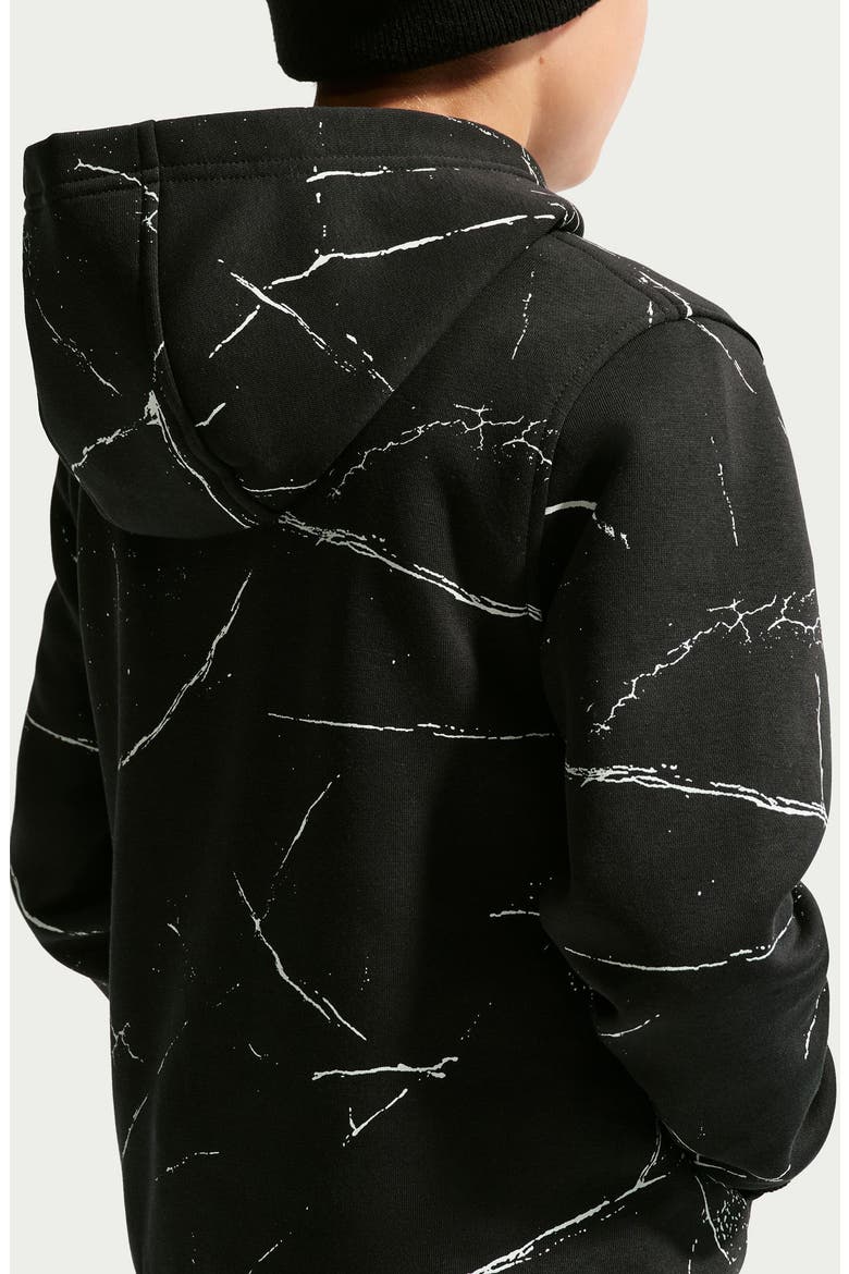 Kids' Club Graphic Fleece Hoodie, Alternate, color, BLACK/ WHITE