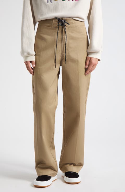 Drawstring Cotton Twill Trousers