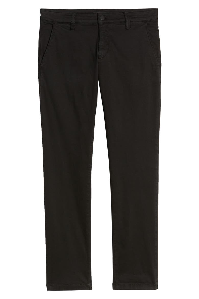 Johnny Slim Fit Twill Chino Pants, Alternate, color, BLACK SATEEN TWILL