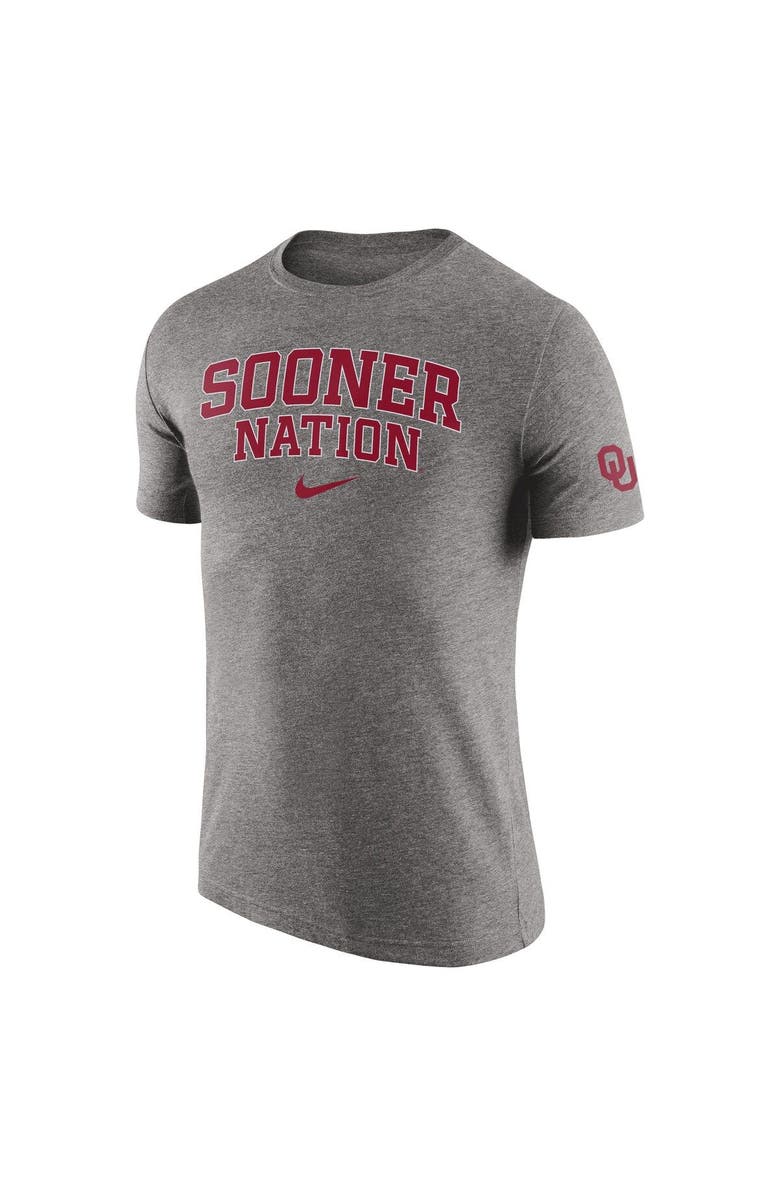 Nike Men's Nike Heathered Gray Oklahoma Sooners 2-Hit Tri-Blend T-Shirt, Alternate, color,