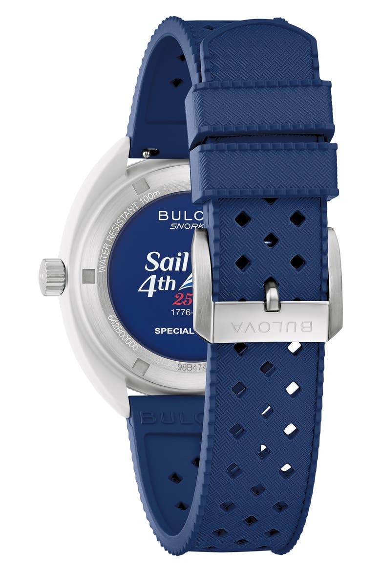 x Sail4th Snorkel Rubber Strap Watch, 41mm, Alternate, color, BLUE