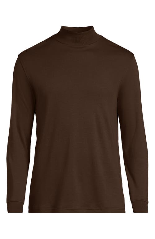 Lands' End Cotton Supima Mock Turtleneck In Brown