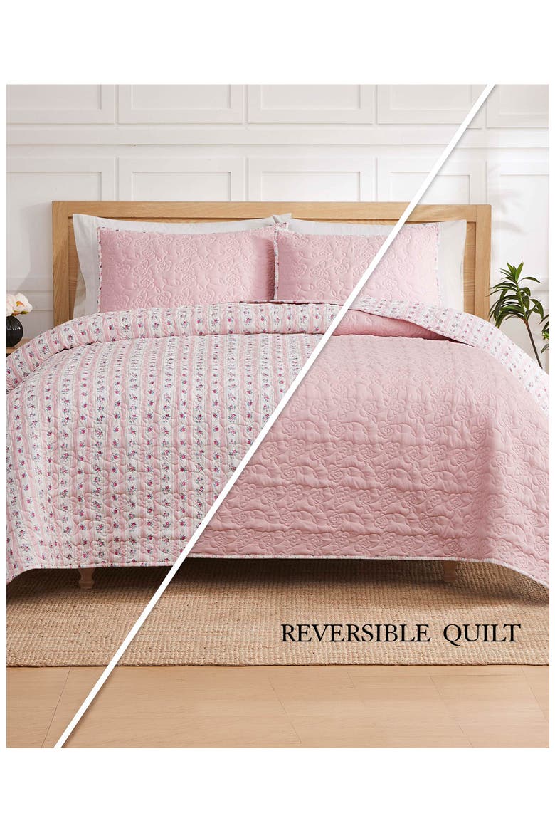 Hazel Quilt Comforter & Sham Set, Alternate, color, HAZEL PINK