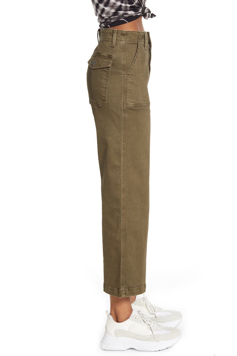 Vigoss Crop Flare Carpenter Pants, Alternate, color, OLIVE