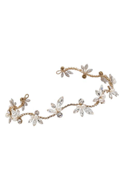 Zaliki Crystal & Faux Pearl Halo Band (Nordstrom Exclusive)