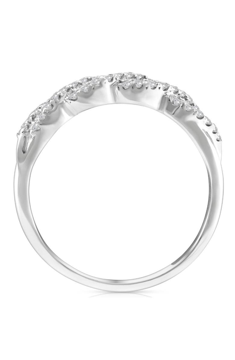 Bliss Diamond 1/3 Ct Blue Sapphire & Diamond Ladies Swirl Wedding Ring 10k Gold, Alternate, color, 10K White Gold