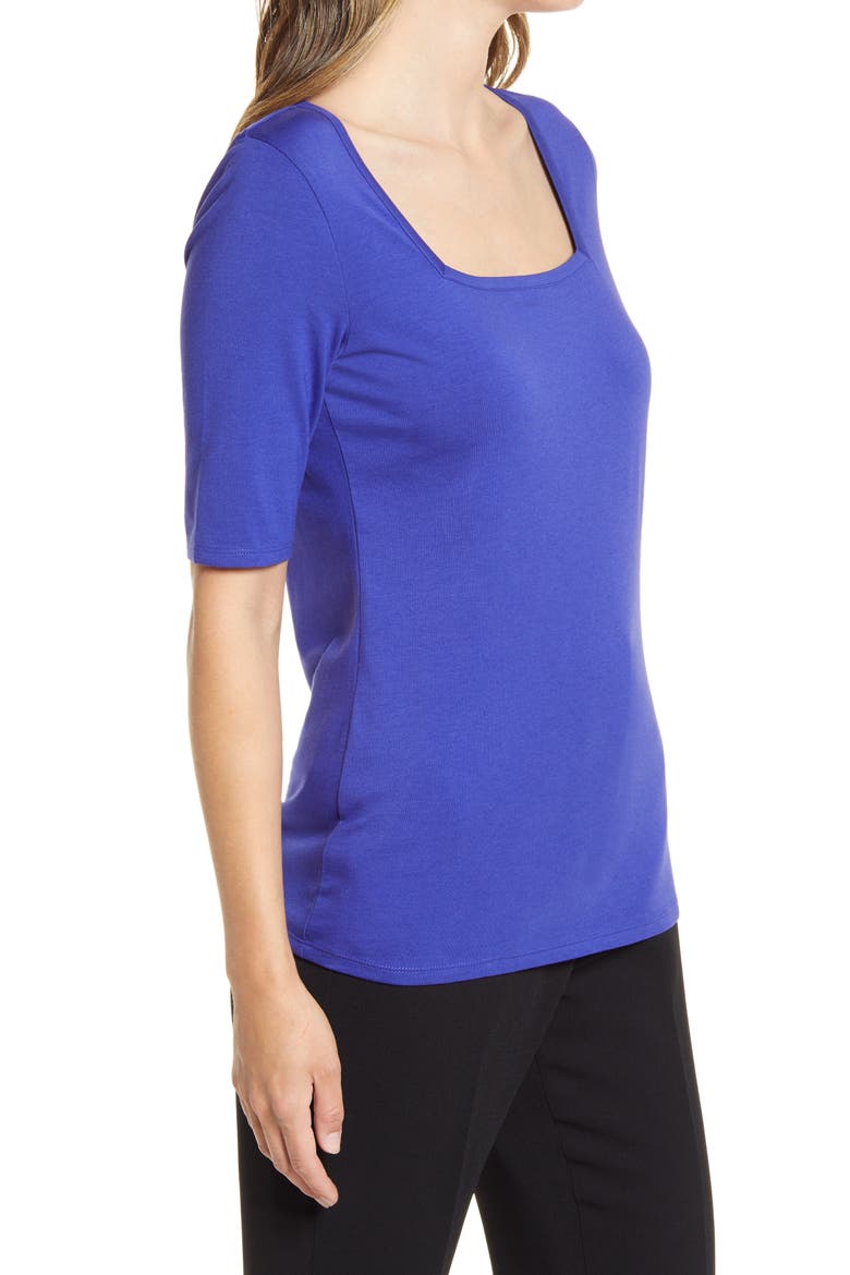 Square Neck Knit Top, Alternate, color, BLUE SPECTRUM