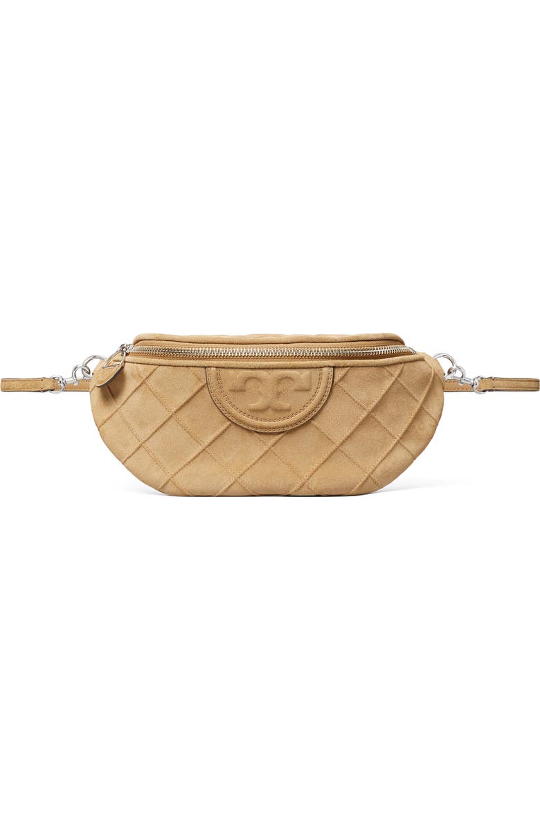 Tory Burch Fleming Soft Quilted Leather Belt Bag, Alternate, color, Stone