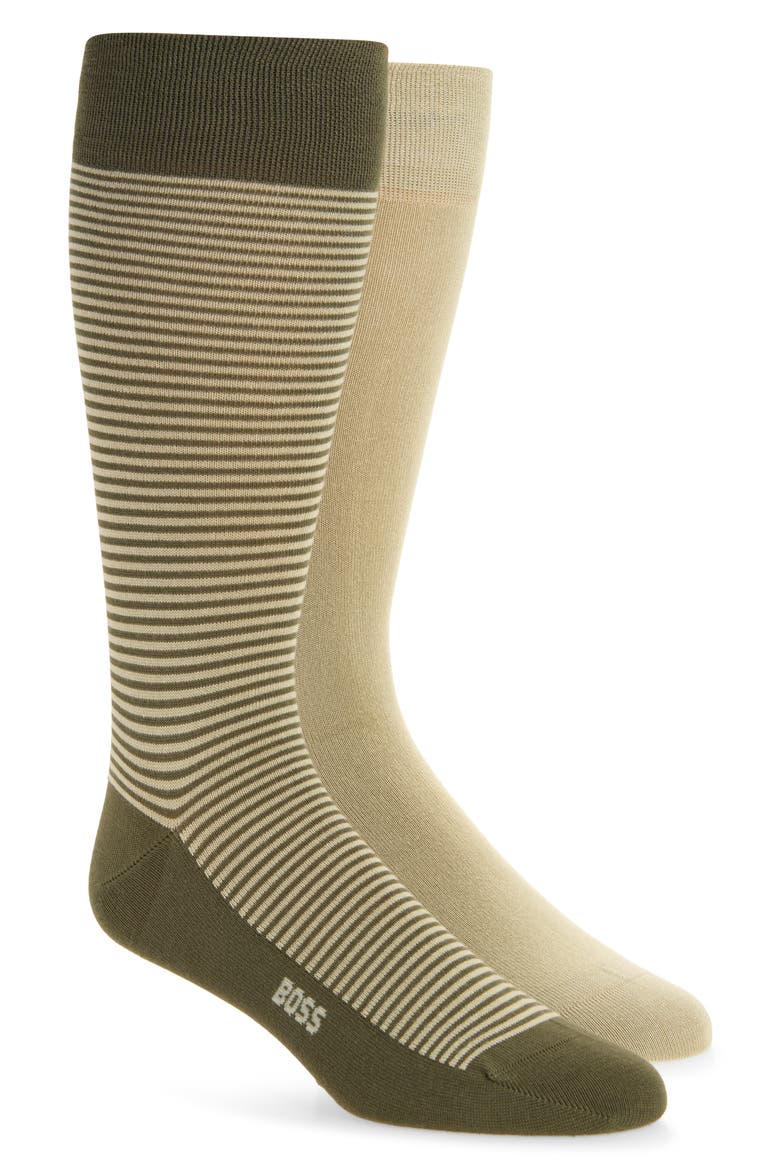 Assorted 2-Pack Dress Socks, Main, color, MEDIUM GREEN