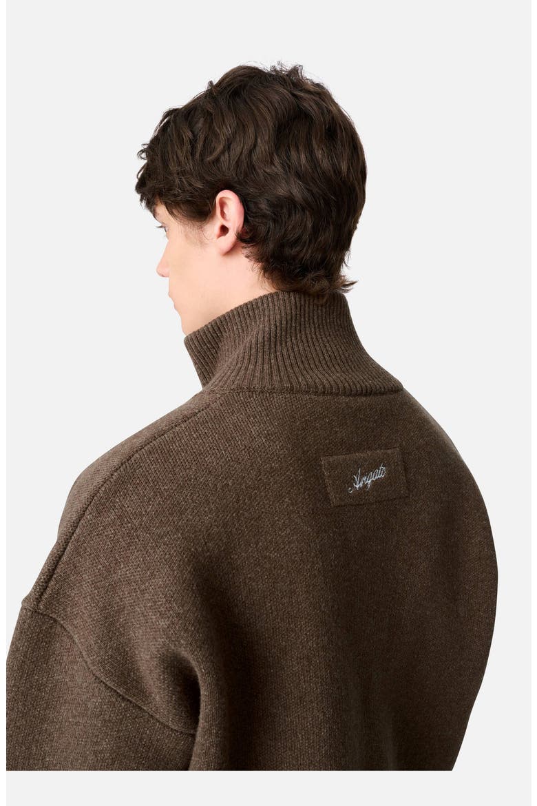 Core Zip-Up Sweater, Alternate, color, Dark Brown