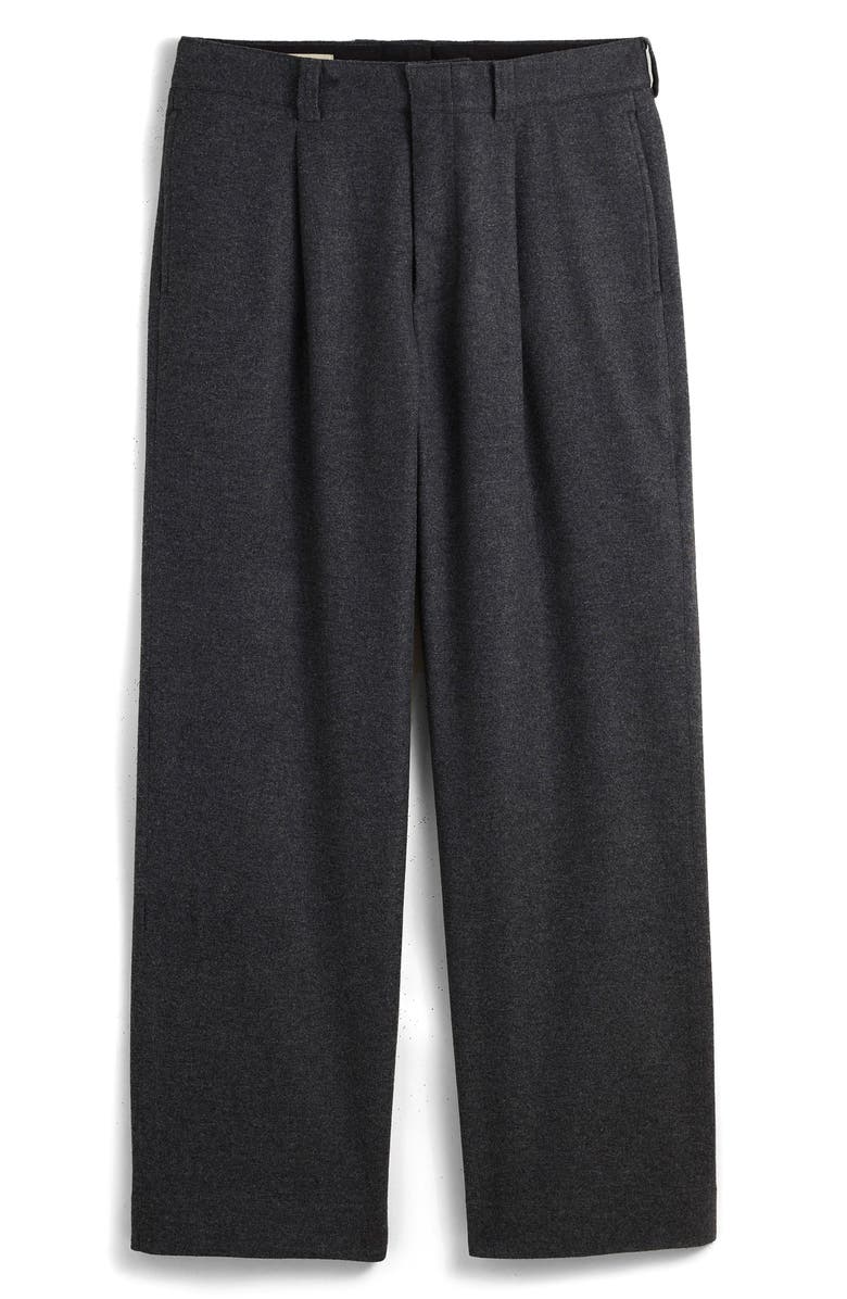 Madewell Pleated Wool Blend Trousers, Main, color, 