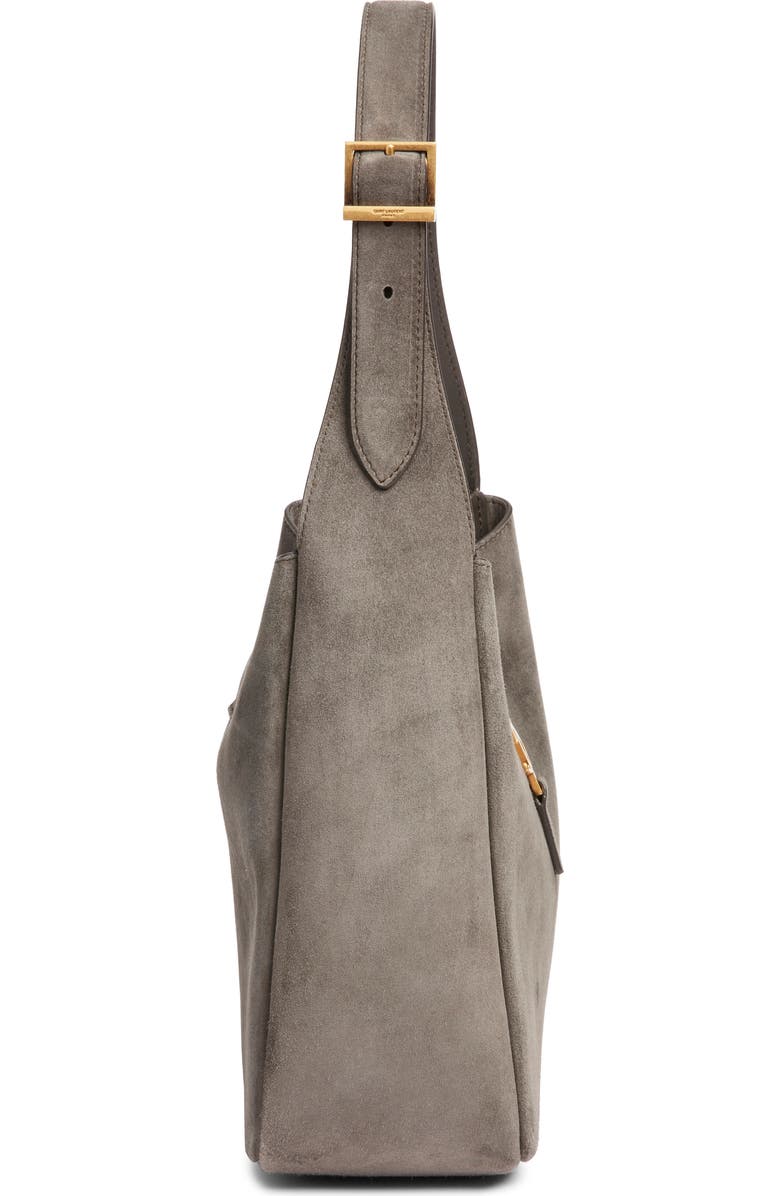 Saint Laurent Small Le 5 À 7 Suede Shoulder Bag, Alternate, color, Urban Grey
