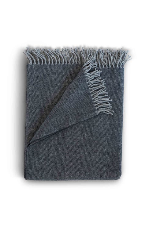 Evangeline Lightweight Herringbone Throws In Blue