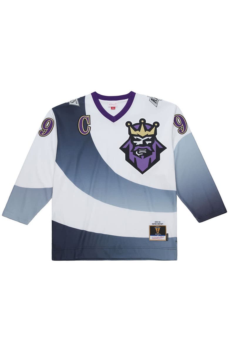 Mitchell & Ness Men's Mitchell & Ness Wayne Gretzky White Los Angeles Kings Big & Tall 1995-96 Blue Line 2.0 Jersey, Alternate, color, White