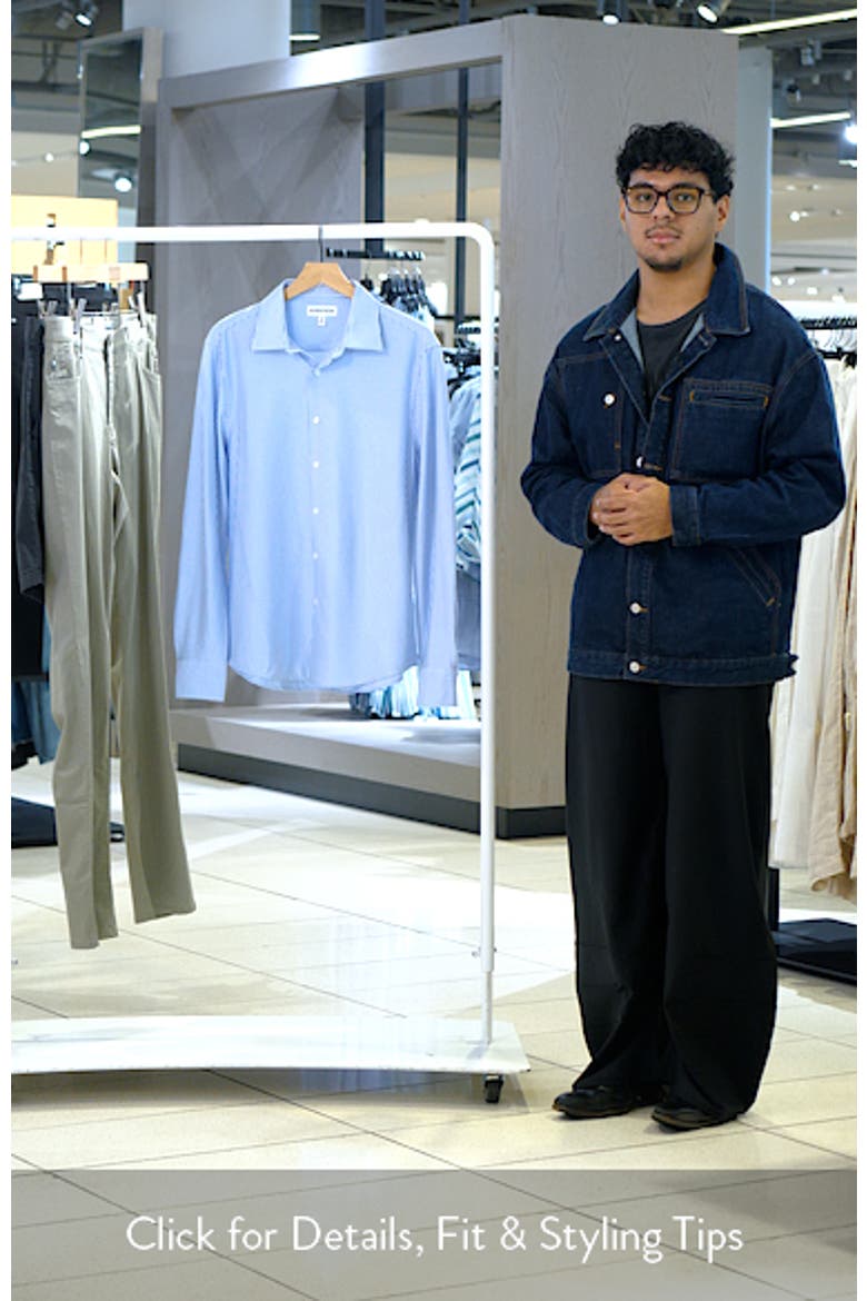 Tiller Lux Cotton Stripe Knit Button-Up Shirt video