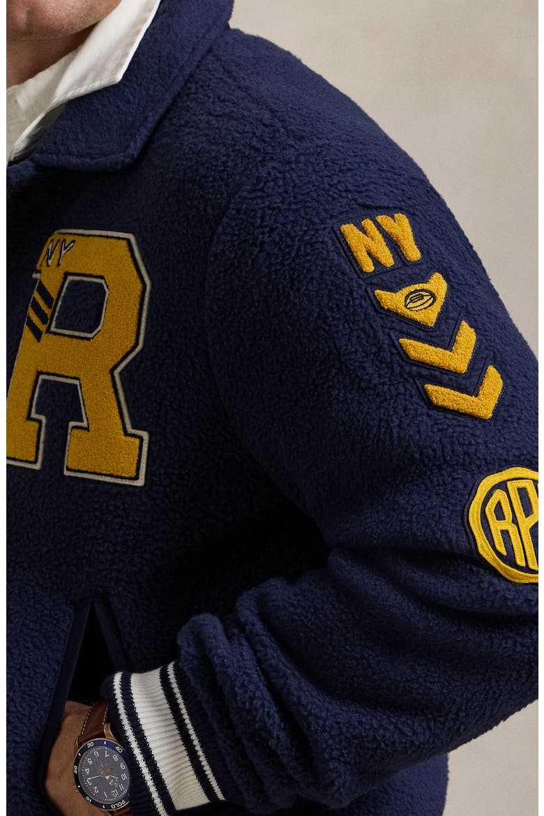 Vintage Curly Pile Fleece Jacket, Alternate, color, CRUISE NAVY