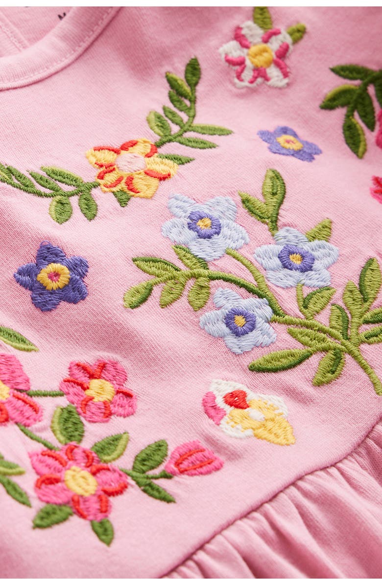 Mini Boden Kids' Floral Embroidered Tunic & Leggings Set, Alternate, color, Formica Pink