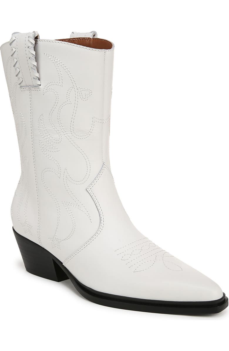 Franco Sarto Bianca Western Boot, Main, color, White/ Black