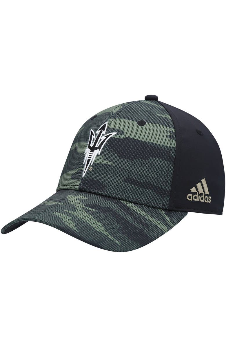 adidas Men's adidas Camo Arizona State Sun Devils Military Appreciation Primegreen Flex Hat, Main, color,
