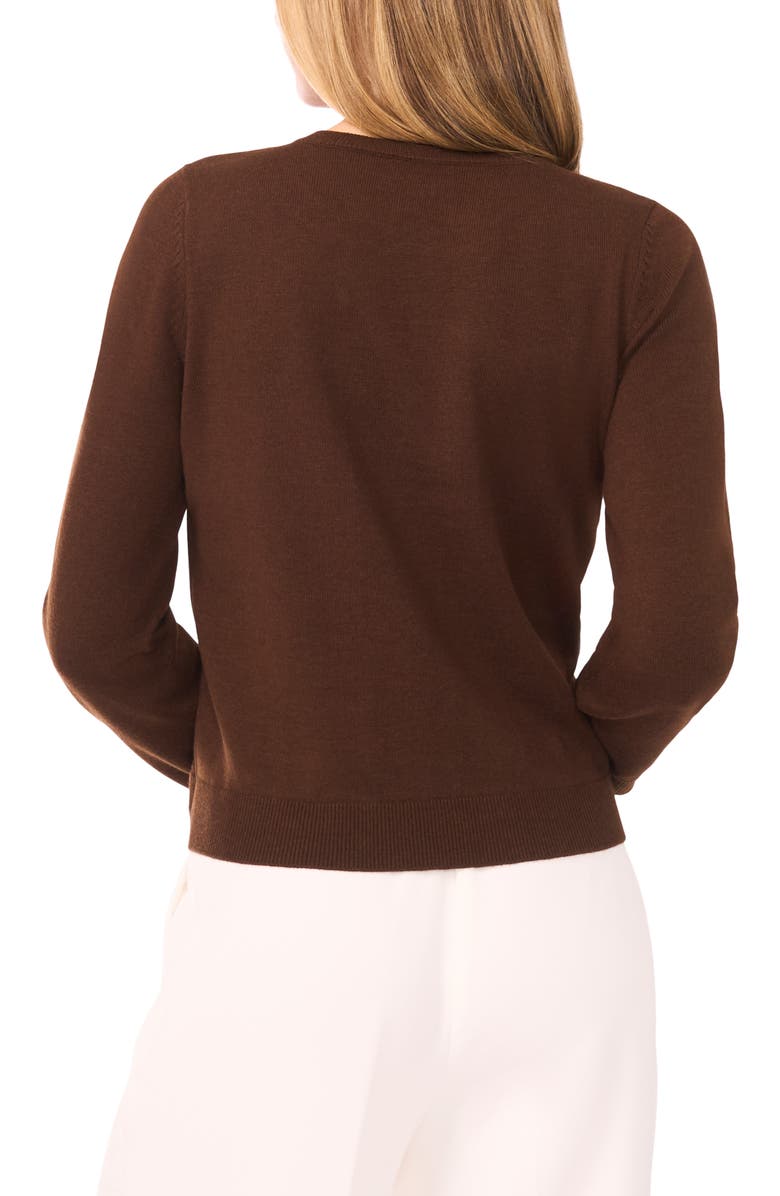 Halogen<sup>®</sup> Attached Tank Cardigan Sweater, Alternate, color, Sweet Brown